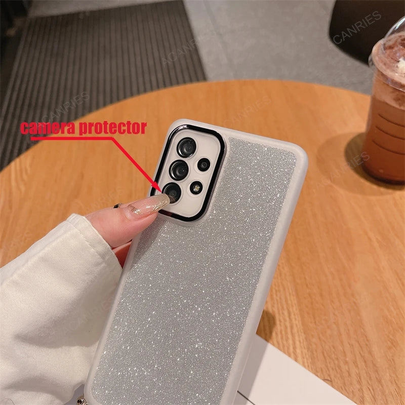 For Honor Magic 7 Lite 5G 6 5 4 X9c X7c X9b X8b X7b X9a Crossbody Lanyard Clear Glitter Silicone Soft Case Mgic7Lite 7lite Cover