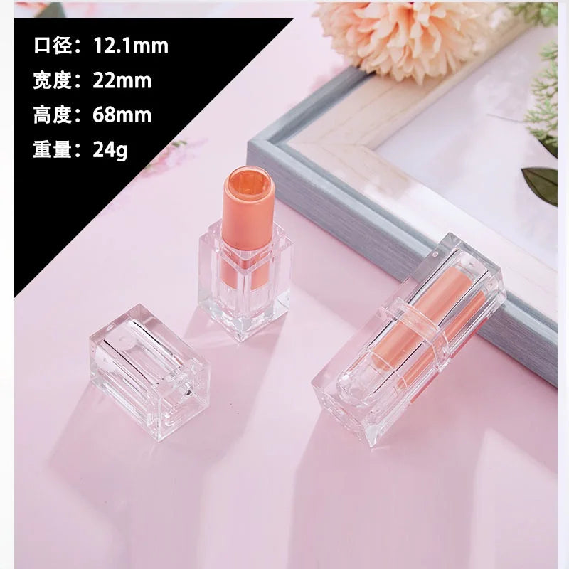 3.6g Empty Mini Square Lip balm Tubes Clear Lip stick Containers Plastic Liquid Lipstick Bottle Cosmetics Packing