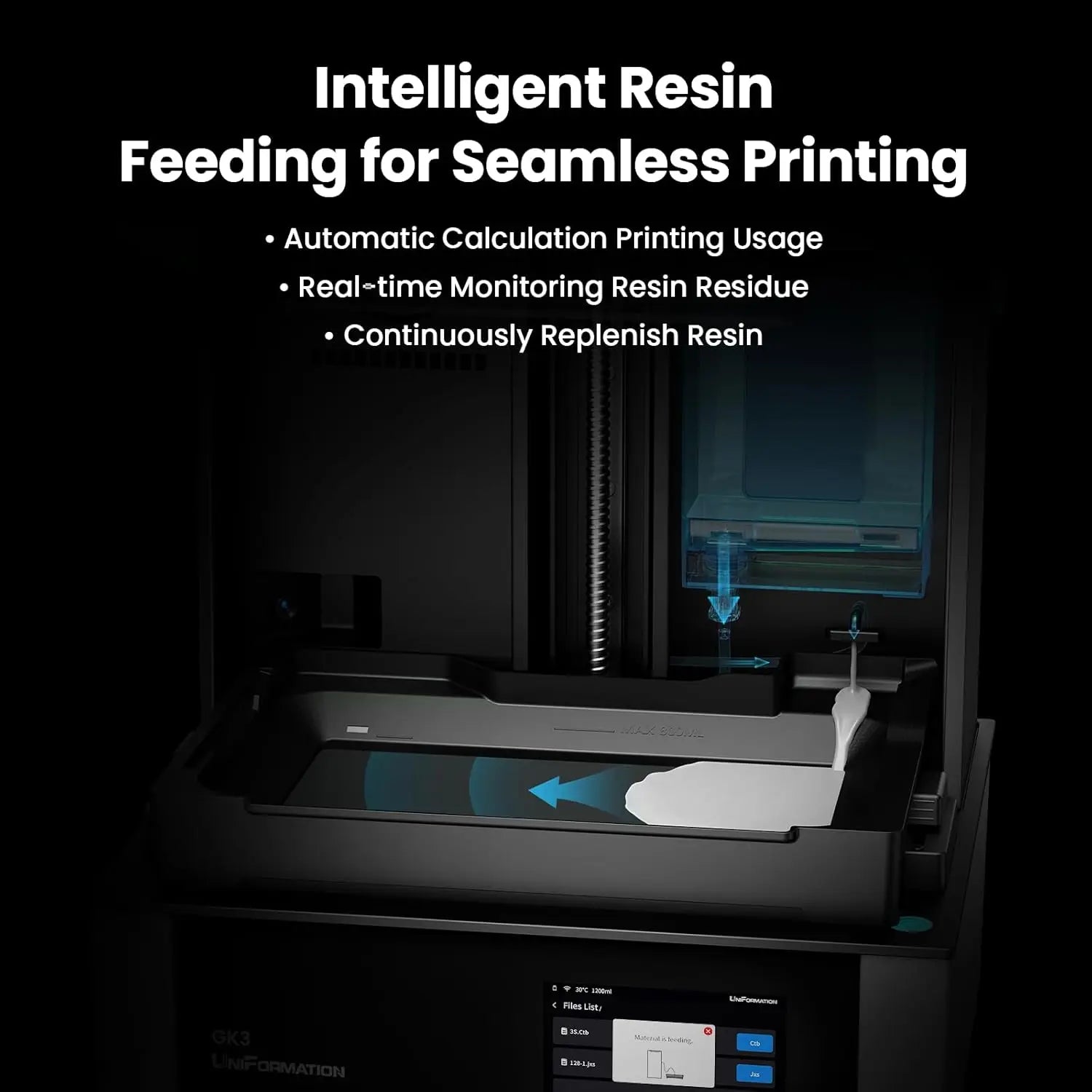 UniFormation GK3(T) LCD Resin Printer 16K 9.6-Inch NONO LCD with COB Light Source Build Volume with 211 x 118 x 240mm