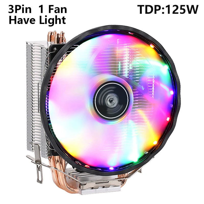XUANFENG 120mm Fan CPU Cooler 2/4/6 Heat pipe 4pin/PWM Air-cooled Colorful lamp Compatible LGA1700 115x 1200 2011-3 x79 x99 AMD