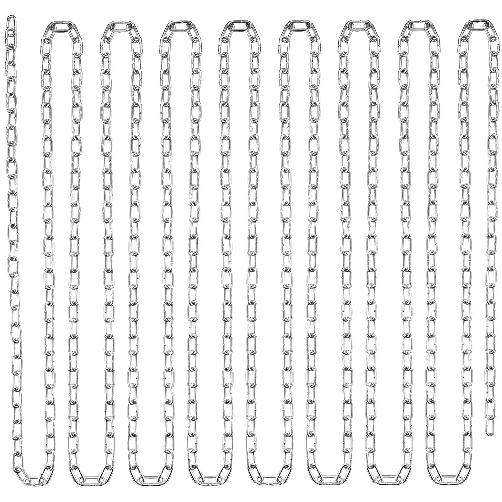 SucceBuy 33ft Proof Coil Chain 1/8" 350 lbs Zinc Plated Safety Chain with Galvanized Carbon Steel Link Chain for Towing