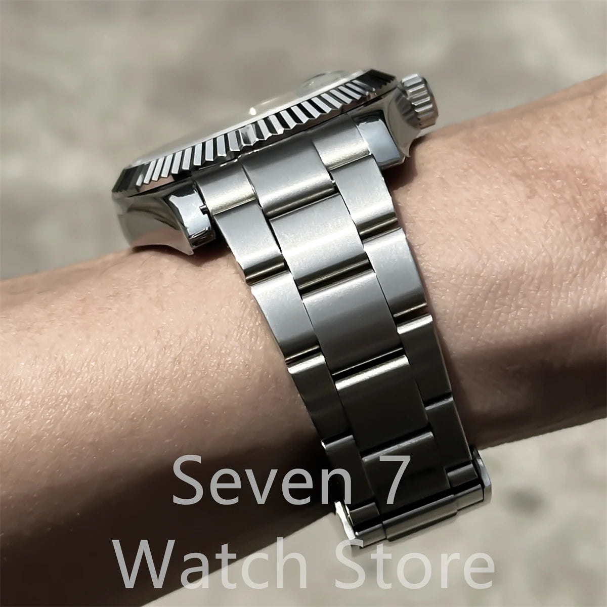 New DIY personality fashion mechanical watch polished teeth fixed frame sapphire glass NH35A automatic movement