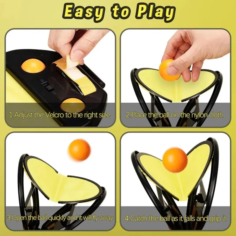Outdoor Parent-Child Throwing & Catching Ball Game Set - Sports Fitness Hand Grip Ball Racket for Adults & Kids - Fun Toy Gift f