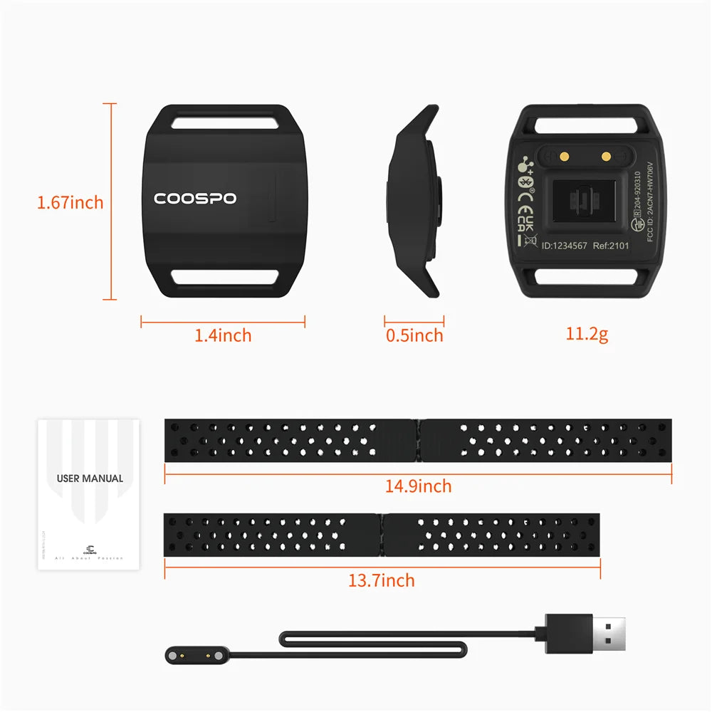 COOSPO Heart Rate Monitor Optical Fitness Outdoor Beat Sensor Bluetooth 4.0 ANT For Garmin Wahoo Bike Computer