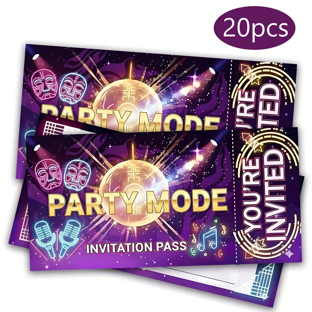 Purple Party Invitation Invitation, Birthday Party Decoration, KPOP Theme Party Invitation