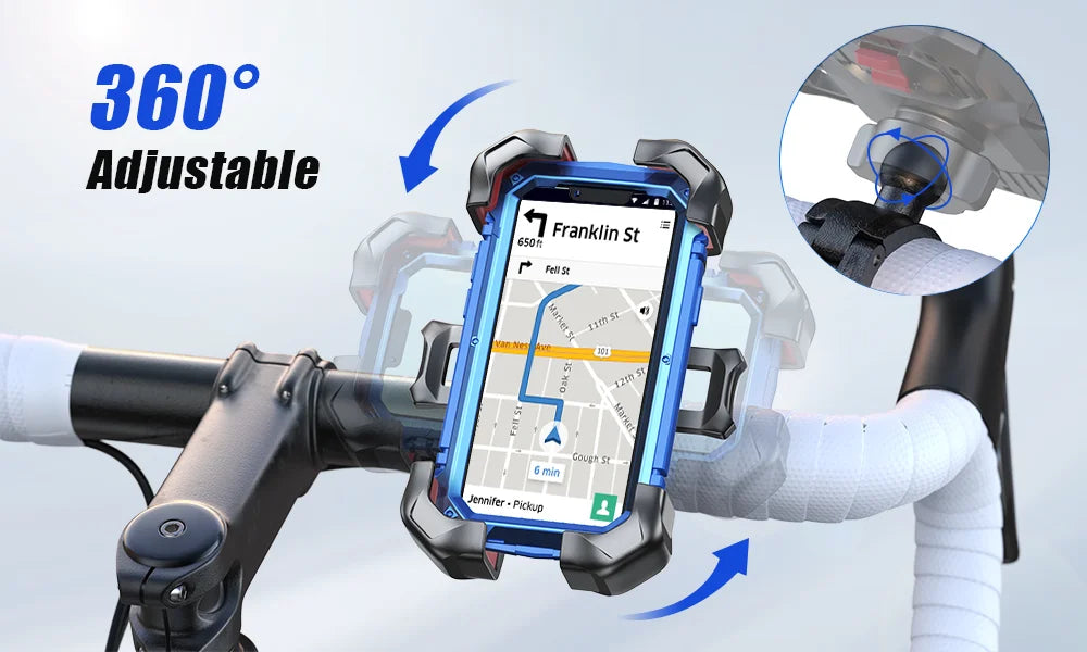 Joyroom Phone Holder Bike 360° View Universal Bicycle Phone Holder for 4.7-7 Inch Mobile Phone Stand Shockproof Bracket GPS Cli