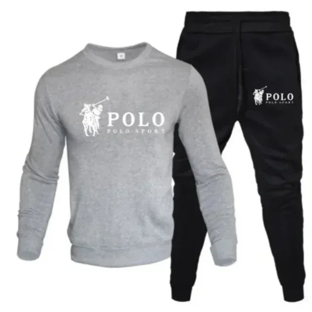 Men's autumn and winter sets of round-neck sweatshirts and jogging pants, autumn and winter fashion, outdoor fitness and casual