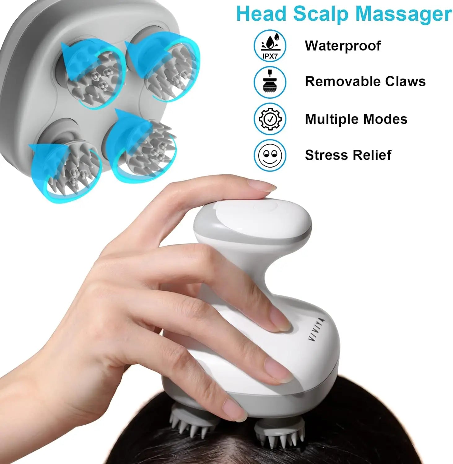 Electric Hair Scalp Massager Handheld Portable Head Scratcher Massager for Hair Growth,Deep Clean&Stress Relax,Gifts for Family