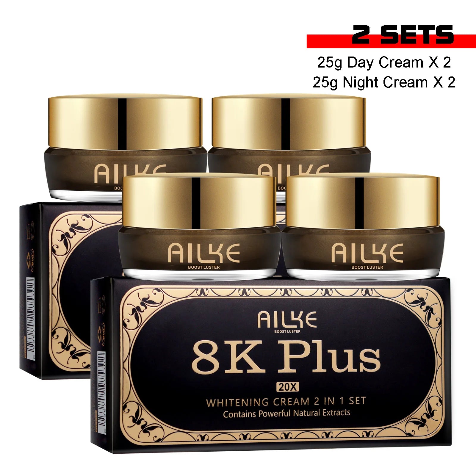 AILKE Kojic Acid Whitening Face Care Set, Remove Dark Spots, Freckles, Hyperpigmentation, Facial Skin Moisturizer for Women