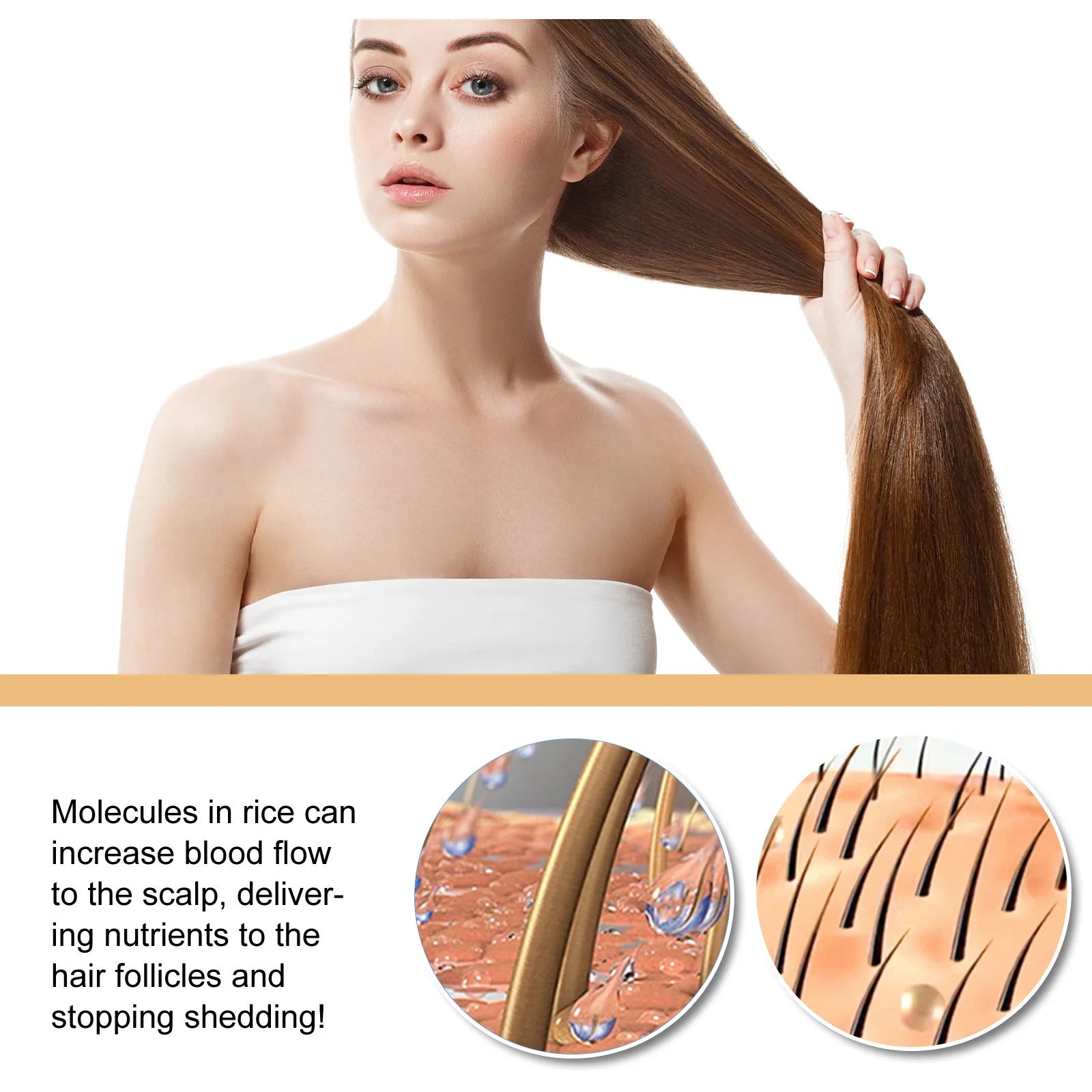 Rice Hair Growth Shampoo Soap Moisturizing Hair Regrowth Essence Anti Baldness Dandruff Removal Nourishing Repair Shampoo Bar