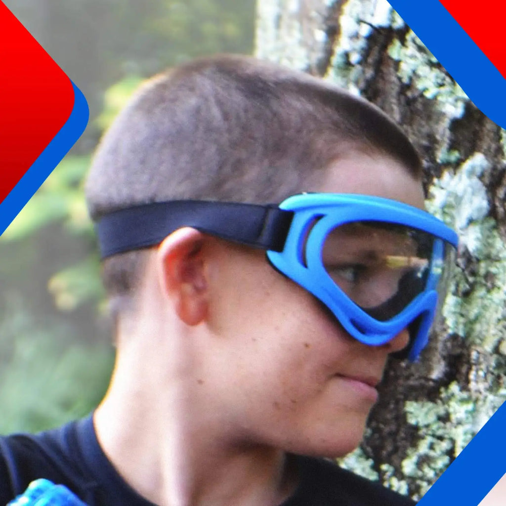 1/2 Pack Foam Gun and Blaster Face Mask Goggles Eye Shield  for Nerf Guns Foam Blaster Guns Red Blue Safety Glasses