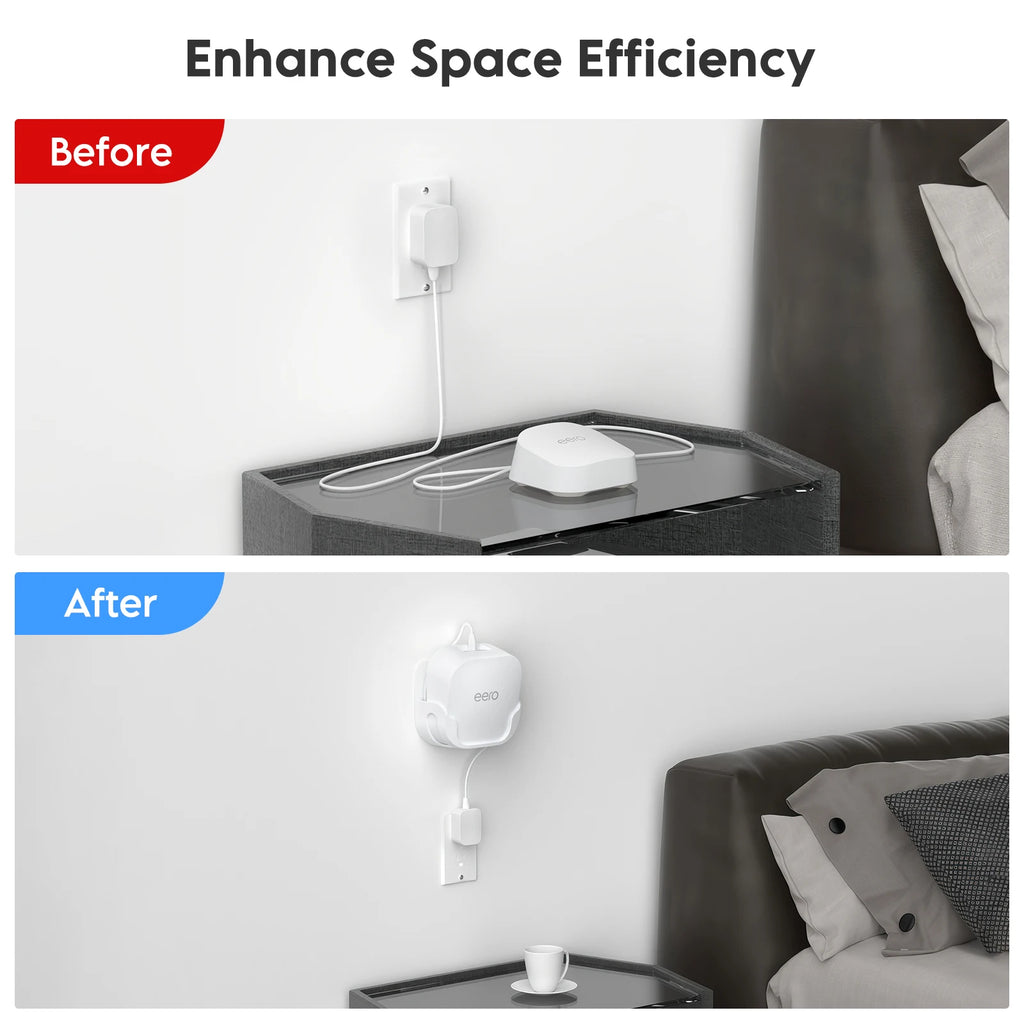 EDUP HY-WT1218 2PCS Eero7 Wi-Fi 7 Wall-Mount Bracket Easy Setup Custom Fit for Eero7 Systems Precision Engineered Secure Hold