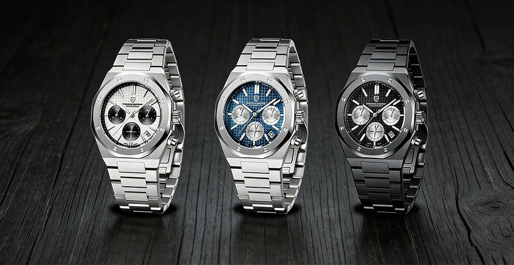 PAGANI DESIGN New VK63 Men'S Quartz Watch 40mm Sapphire Stainless Steel Waterproof 20bar Luminous C3 Sports Chronograph