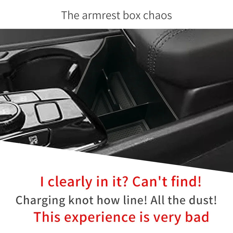 for Kia Sportage NQ5 2021 - 2023 Car Center Console Armrest Storage Box Tray Organizer Accessories Tidying Black