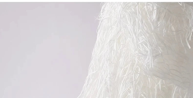 Feather Fringe Jacquard Fabric for Fashion Designers Handmade Diy Accessories By The Yard