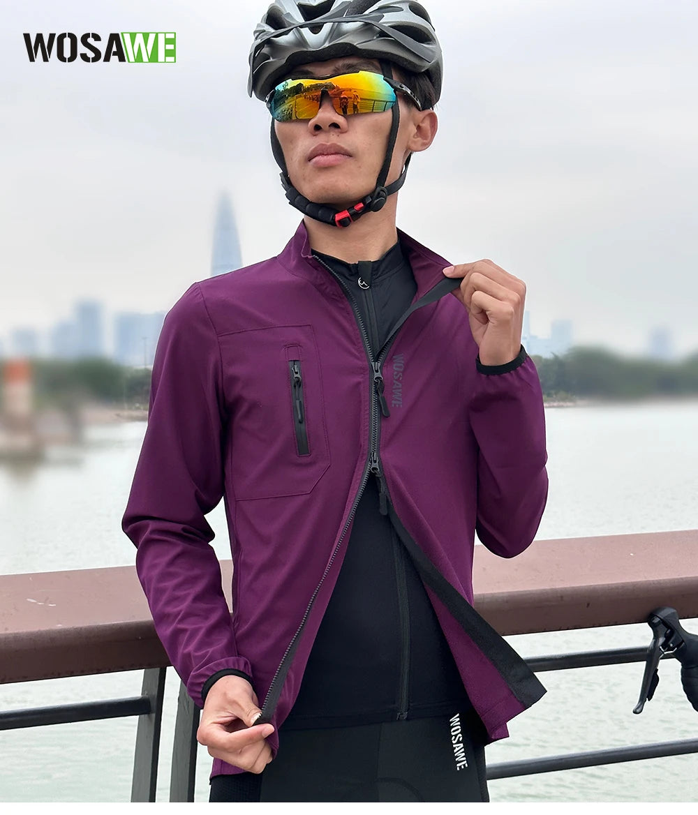 WOSAWE Outdoor Cycling Jackets Breathable Quick Dry Sunscreen Sports Jacket Bike Riding Clothes Fashion Men's Windbreaker