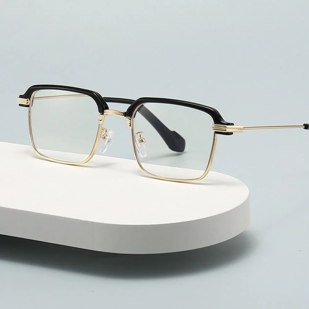 Men Anti-Blue Light Glasses Photochromic Half Frame Eye Protection Glasses Ultra Light Computer Eyeglasses Sunglasses