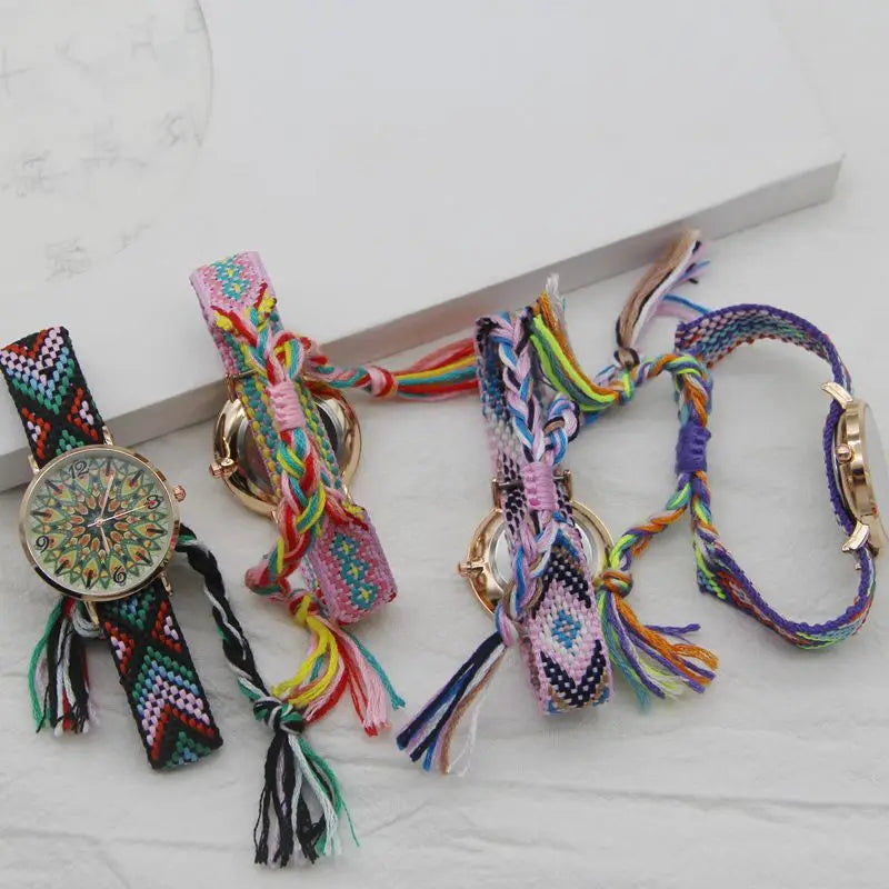 2025 New Ladies Knitted Style Watch Ladies Exquisite Disc Watches Bohemian Style Watch Birthday Gift  Reloj Mujer