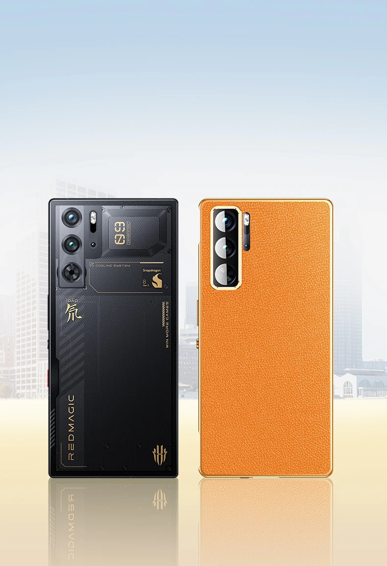 360°Full Protection Bumper Leather Phone Back Cover For ZTE Nubia Red Magic 9s 9 Pro Magic9 Pro+ Front Glass & Metal Frame Case