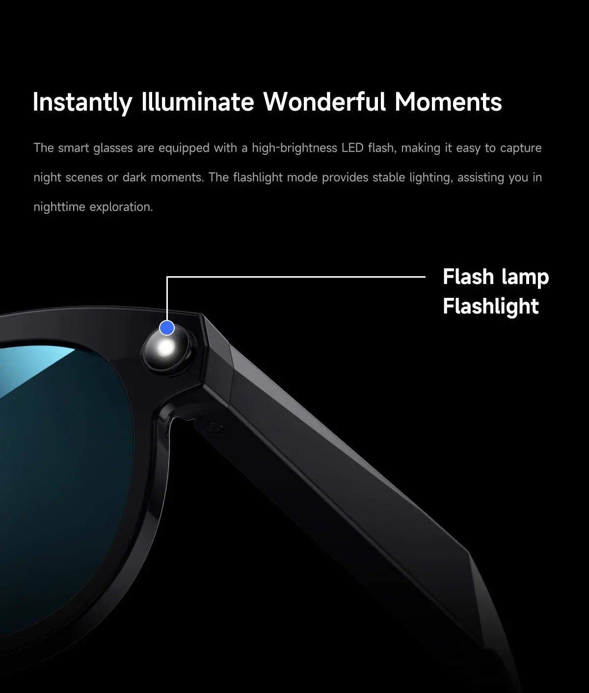AI smart glasses for taking photos, anti shake, long-lasting battery life, Bluetooth calls, music, sports, companions, smart gla