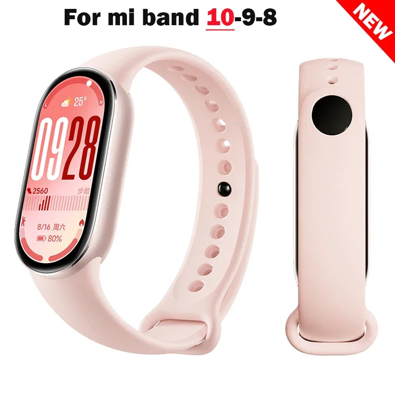 Official silicone Watch band For Xiaomi Mi band 10-NFC Strap Replacement miband10 Bracelet Sport smart mi band 9-8 Accessories