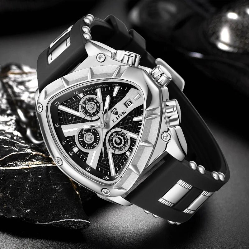 LIGE Watch for Men Chronograph Casual Fashion Sport Military Silicagel Wristwatches Man Watch Waterproof Date Clock Reloj Hombre