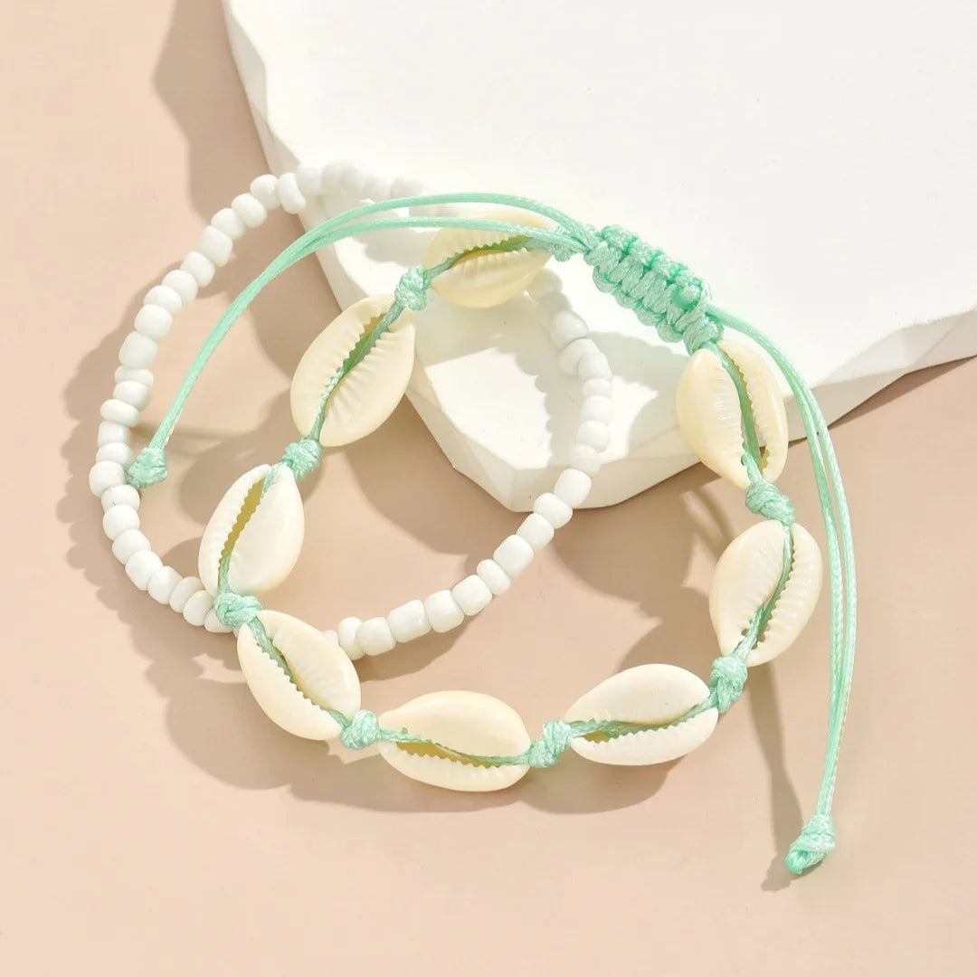 Best Sellers! Summer beach vacation handmade woven shell foot decoration