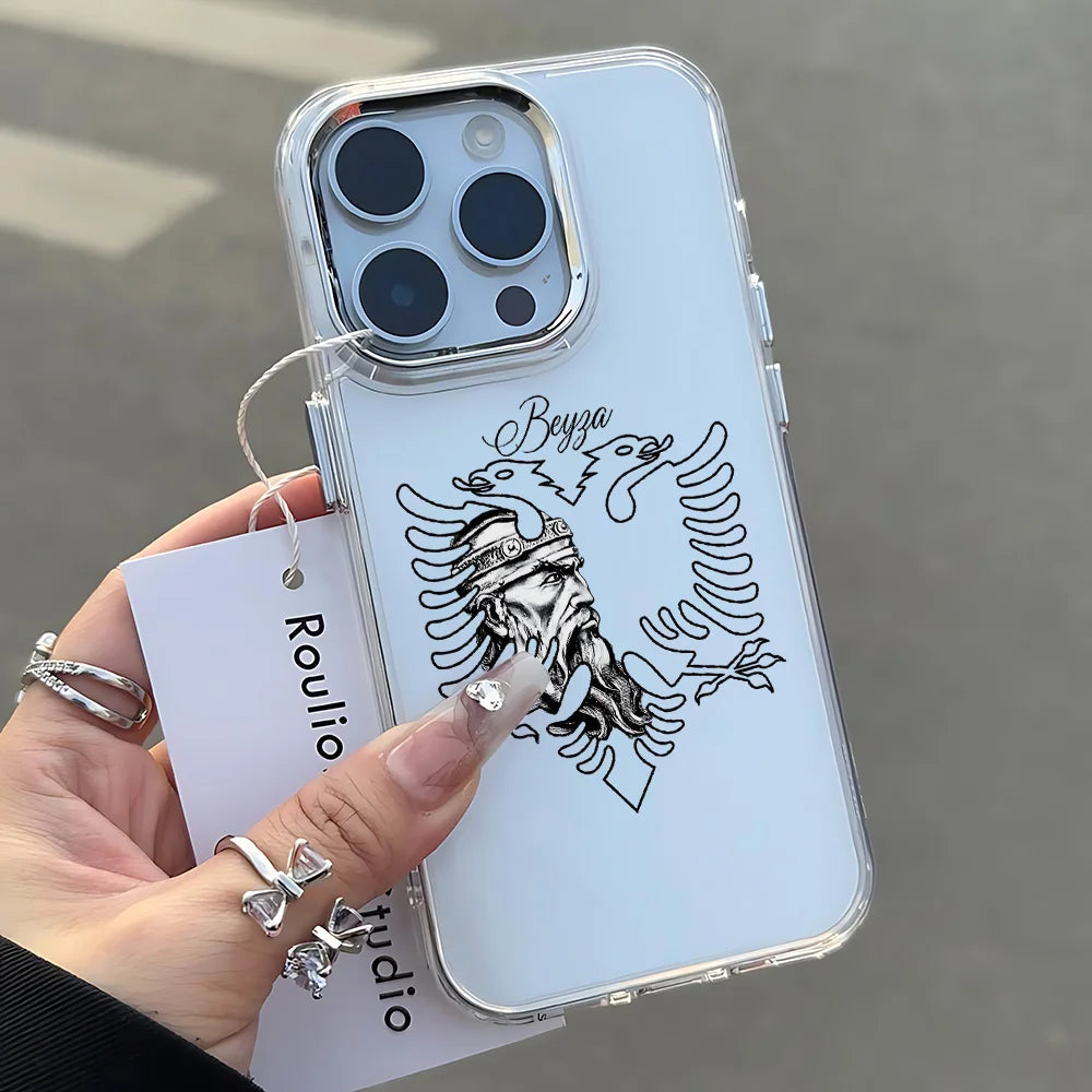 Albanian Eagle Phone Case For iPhone 17 16e 16 15 14 13 12 11 mini Pro Max X XR XSMAX 8 7 Air Plus Transparent Soft Cover