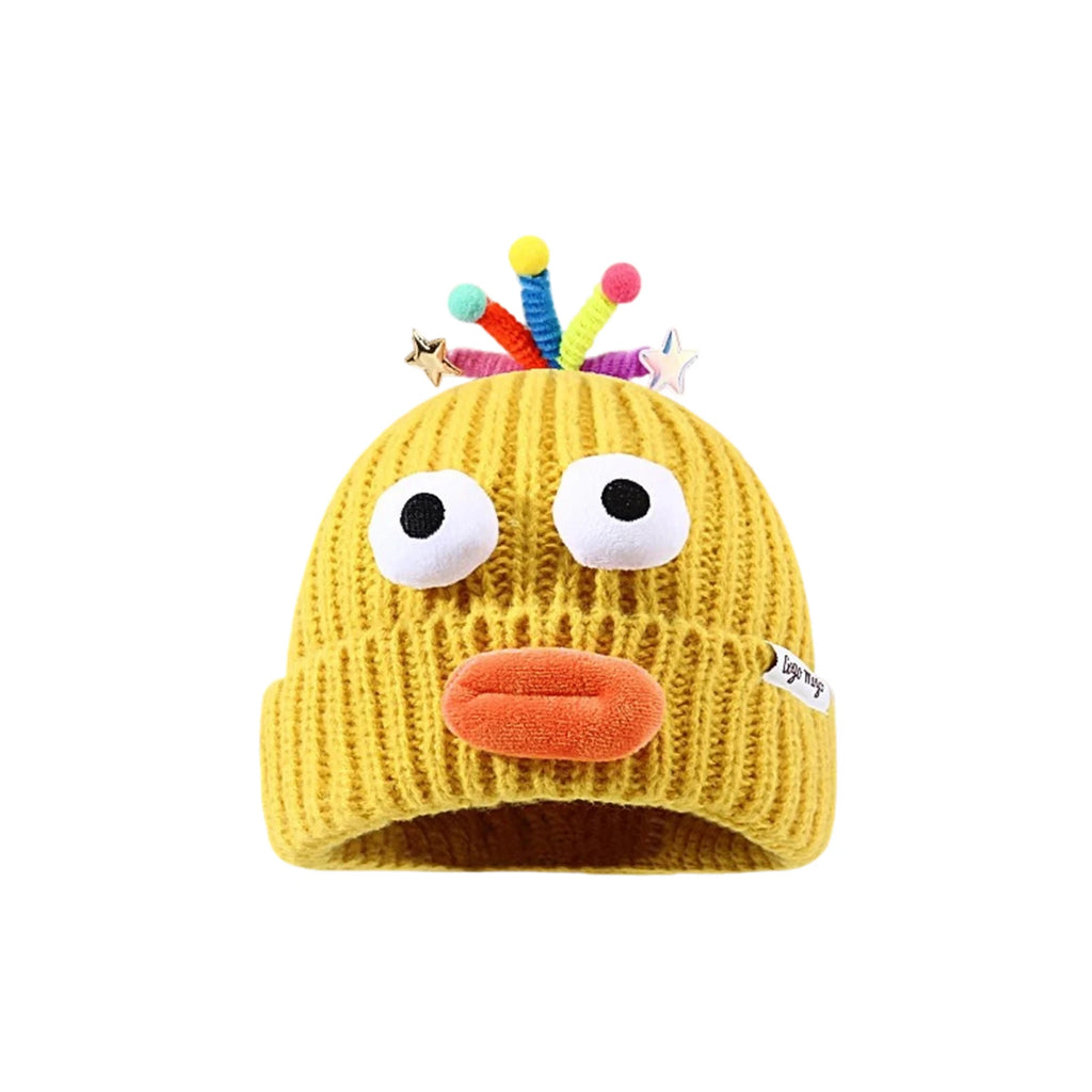 Women's Hat Funny Cartoon Sausage Mouth Wool Hat Knitted Ear Protectioned Hat Winter Warm Cute Big Head Cute Funny Hat