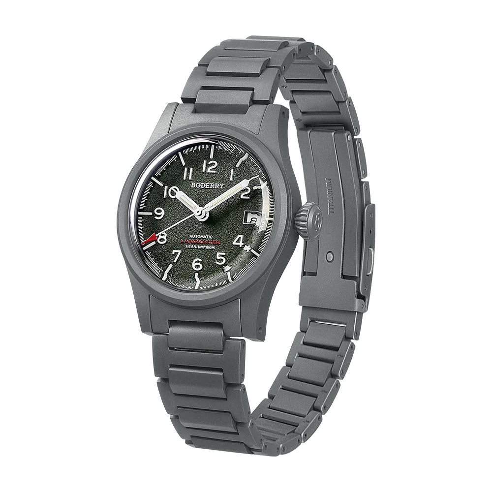 Boderry LANDMASTER Field Watches Titanium Automatic For Seiko Movement Sport 100M Waterproof Outdoor Dive Wristwatch Mens