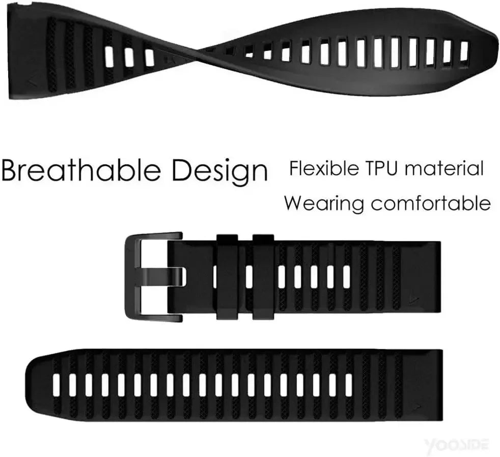 22mm 26mm Width Silicone Strap For Garmin For Garmin Forerunner 970 965 955 QuickFit Watch Band Fenix 8 7 7X Pro 6 6X 5 5X Plus