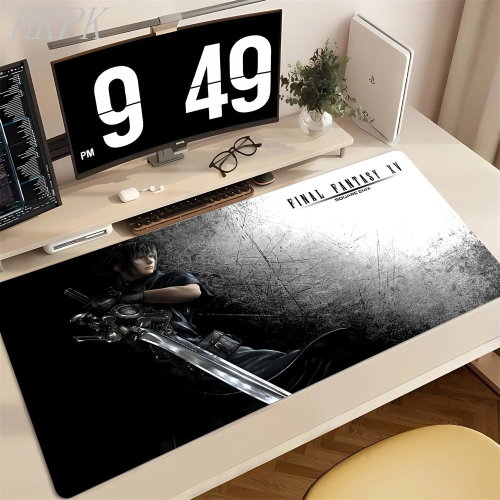 Playmat Final Fantasy Aerith Tifa Natural Rubber Deskmat Stitched Edges Mousepad Gaming Table Office Accessory Game Mouse Mats