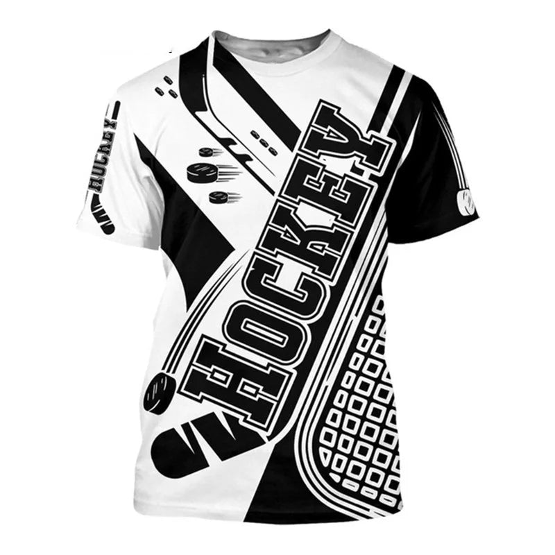 Summer New 3D Sports Hockey Printing T Shirt Hockey Fitness Lovers Graphic T-shirts For Men Gym Short Sleeves Fashion Tee Shirts