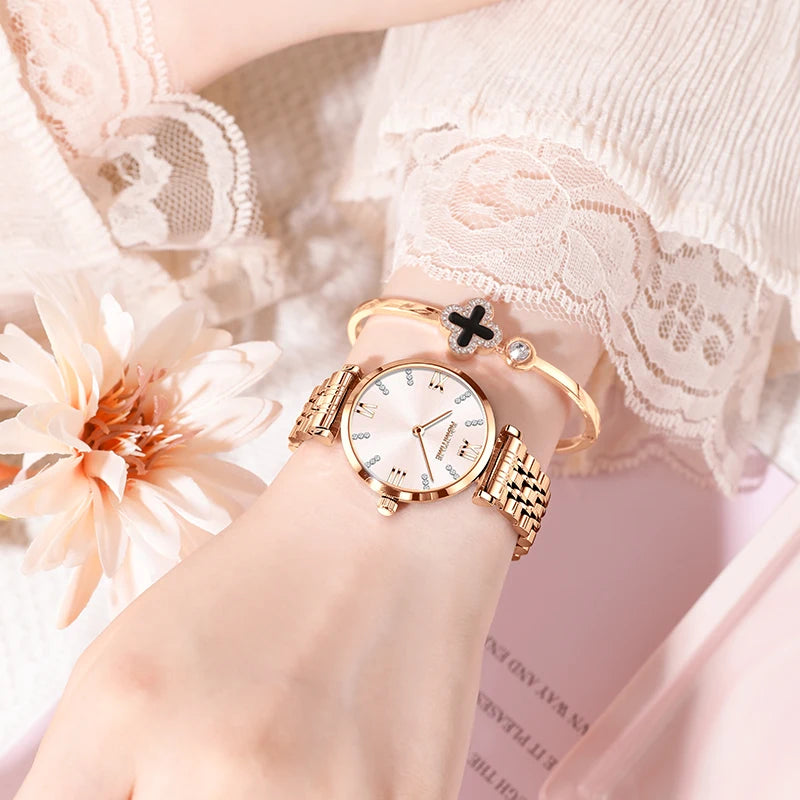 ROMITIME Women's Watch Luxury Elegant Trend Simple Waterproof Original Certification Stainless Steel Quartz Wrist watch