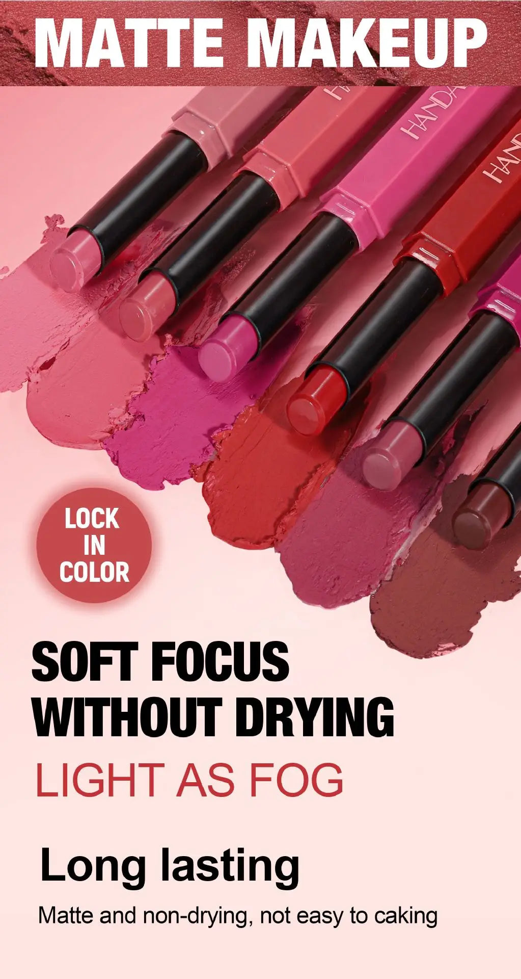 Women's Velvet Matte Lipstick Long-Lasting Non-Stick Cup Waterproof Nude Deep Red Lipstick Makeup 6 Colors Sexy Red Lip Gloss