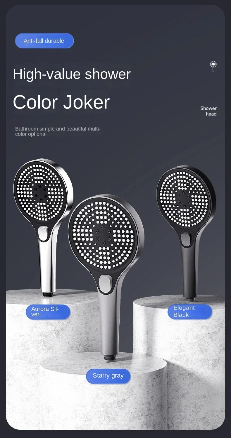 Home showerhead, powerful pressurized showerhead, portable large panel large output showerhead, handheld showerhead