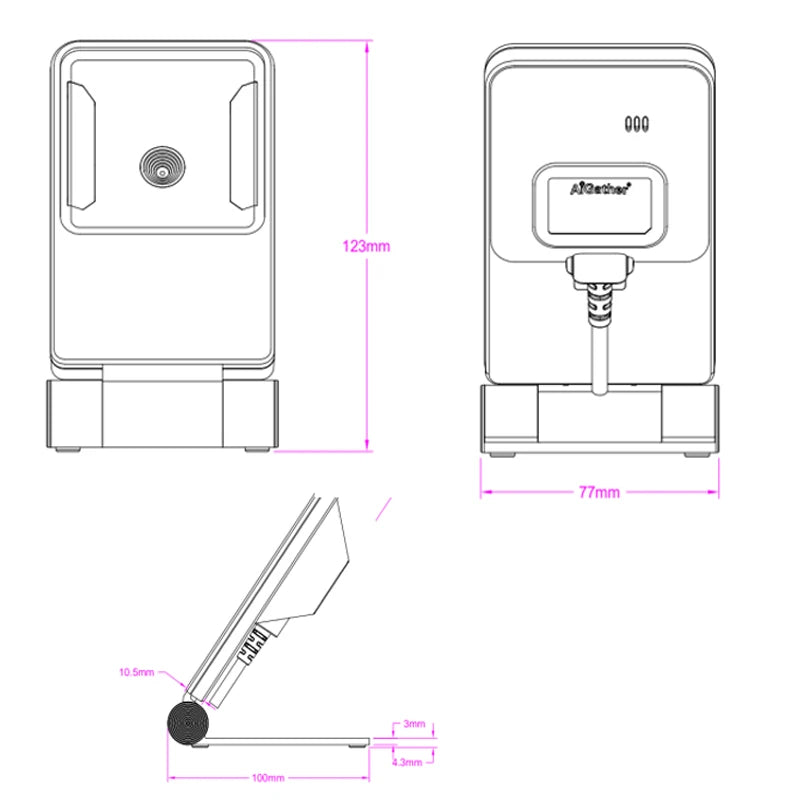 New Arrial Foldable Omnidirectional Desktop 2D Barcode Scanner Automatic Wired USB Platform Bar Code Reader for Supermarket