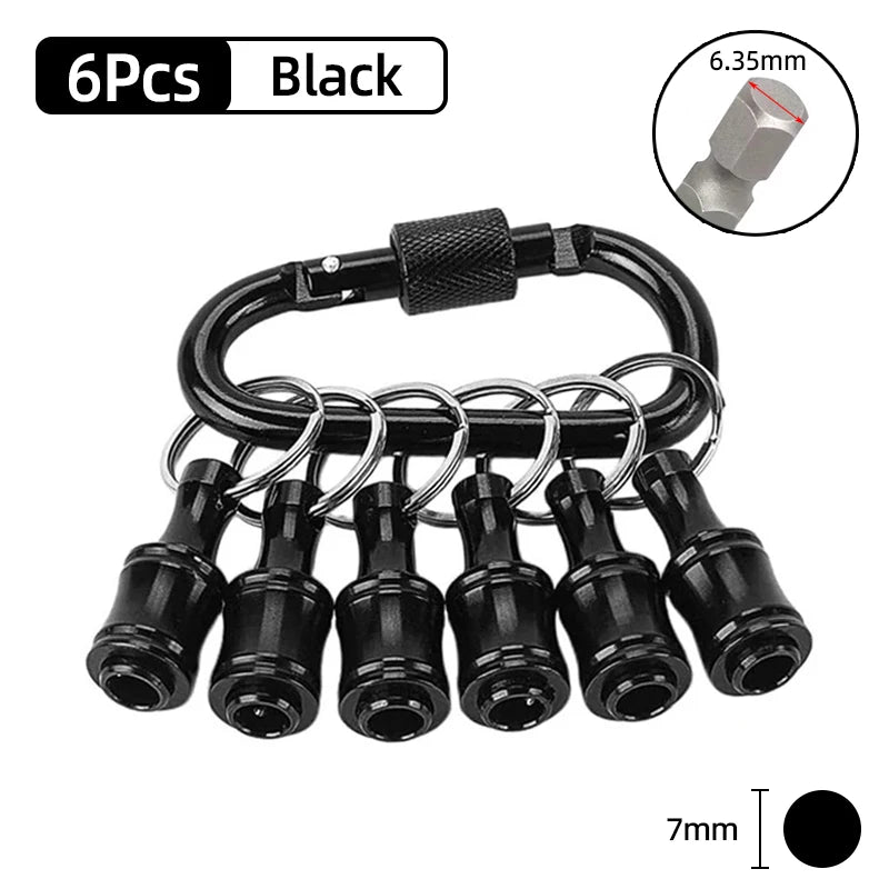 Screwdriver Bit Holder 1/4 Inch Hex Shank Extension Bar Quick Change Aluminum Alloy Keychains Drill Screw Adapter Hand Tools