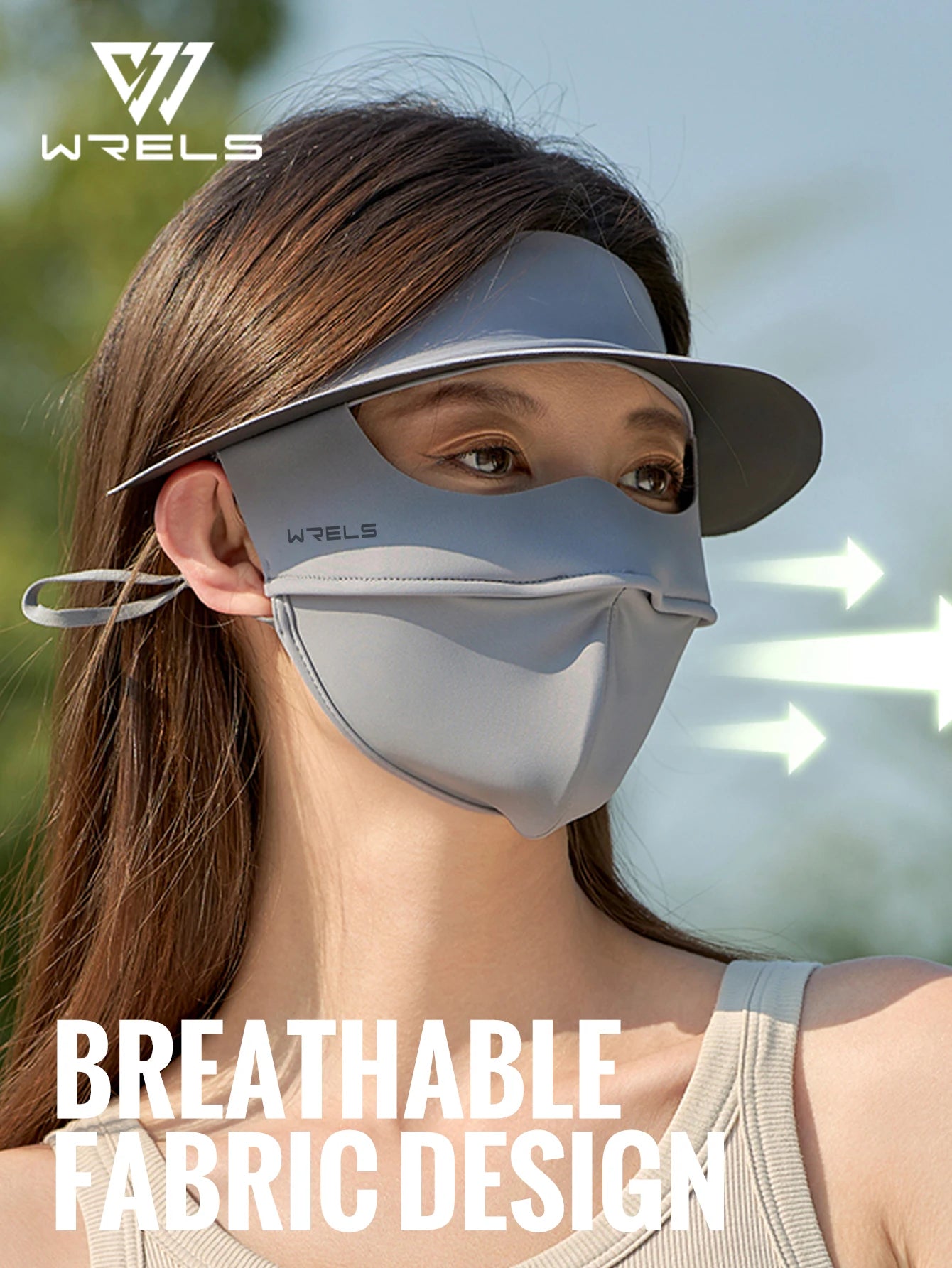 WRELS UV Protection Face Mask Reusable Breathable UPF 50+ Women Summer Face Covering Eye Protection Sunscreen Anti UV Full Mask