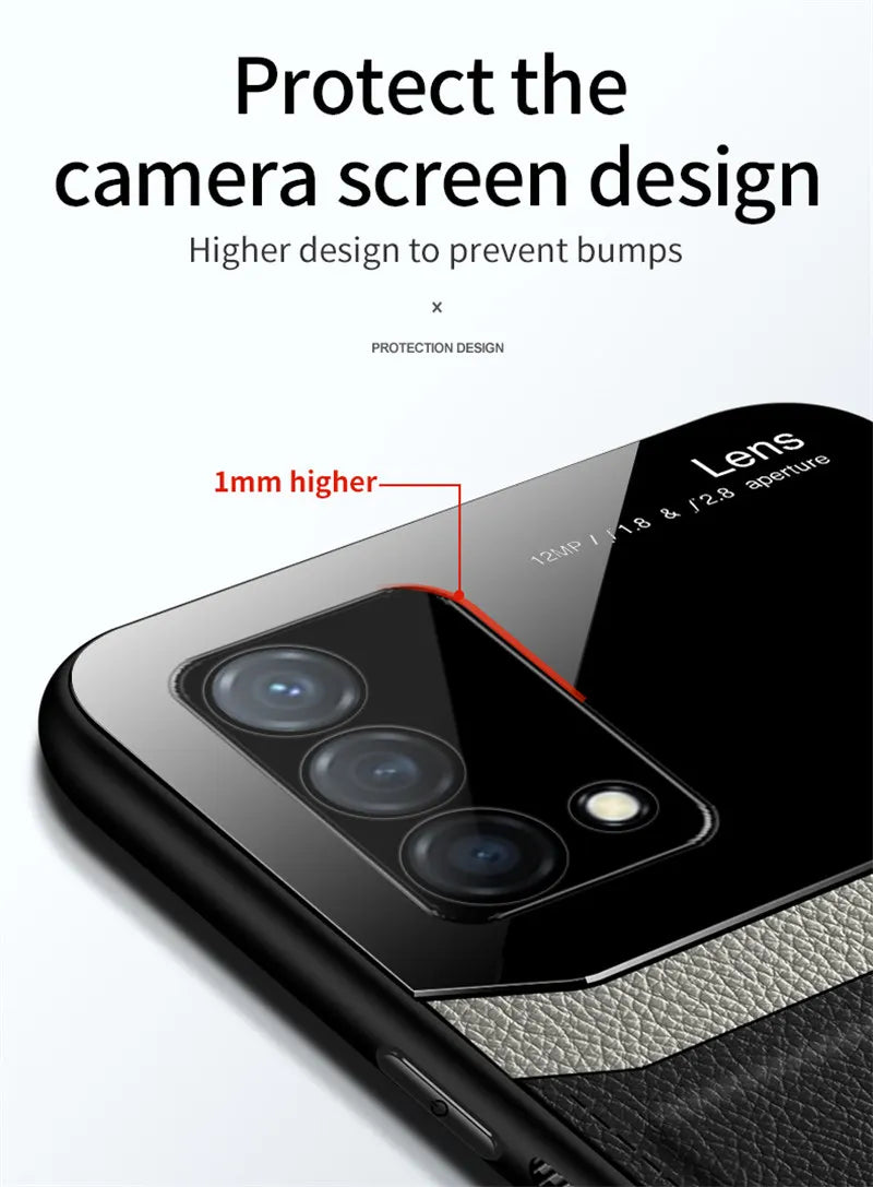 Realme GT Master RMX3363 RMX3360 Case Leather Glass Texture TPU Bumper with Plexiglass Back Cover for Realme GT Master Edition