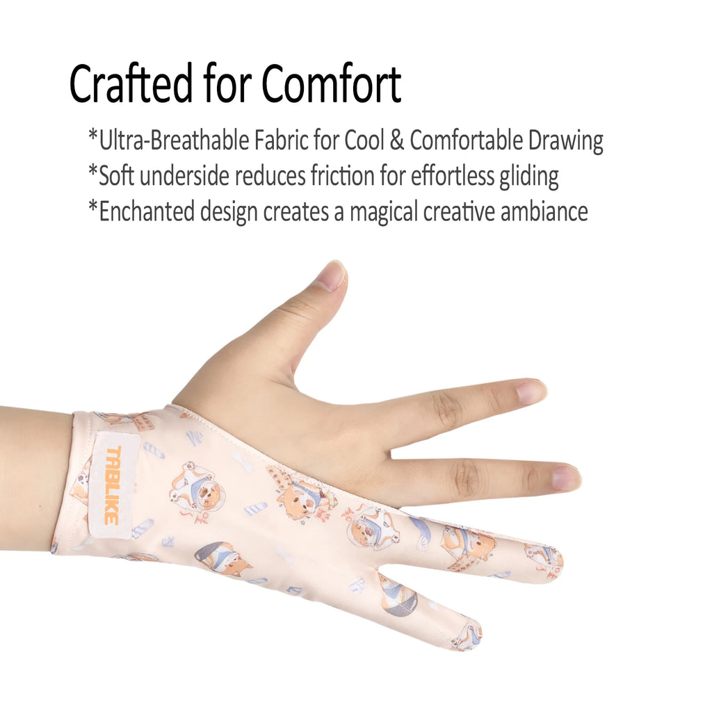 Three-layer Non-slip Glove for iPad/Graphics Drawing Tablet HUION /WACOM/XP-PEN, Drawing Glove for sketching Paiting Art Student