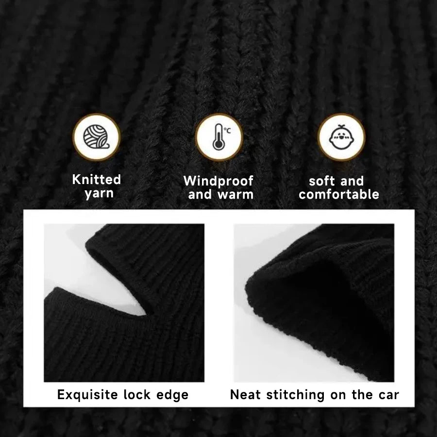 Mask Beanies Hat Men Full Face Cover Pullover Cap Winter Balaclava Knitted Hat Outdoor Cycling Motorcycle Ski Full Face Mask Hat
