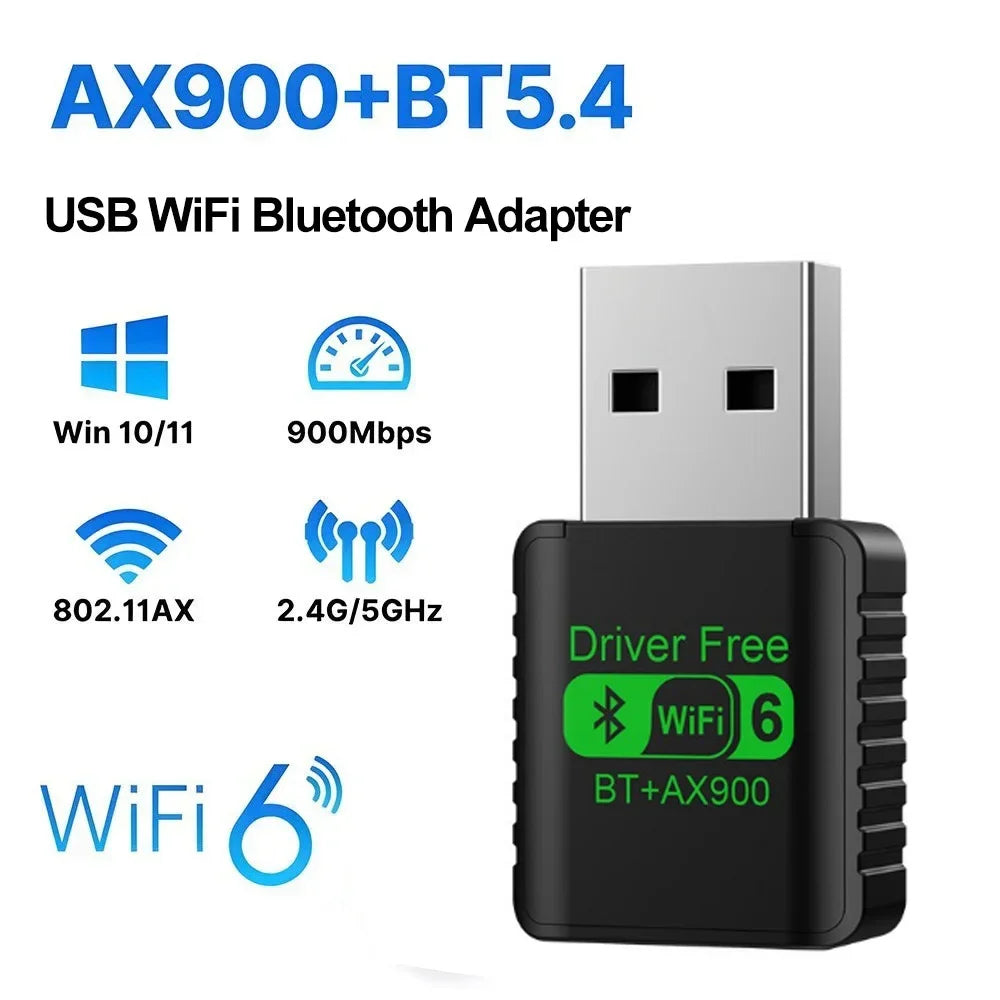 AX900 USB WiFi 6 Bluetooth 5.4 Adapter 2in1 Dongle Dual Band 2.4G&5GHz USB WiFi Network Wireless Wlan Receiver