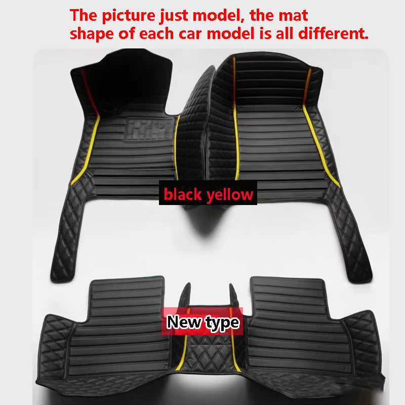 Car Floor Mats For Peugeot 206CC 206 CC T16 2000~2008 Leather Mat Carpets Rugs Protective Pad Set Interior Parts Car Accessories