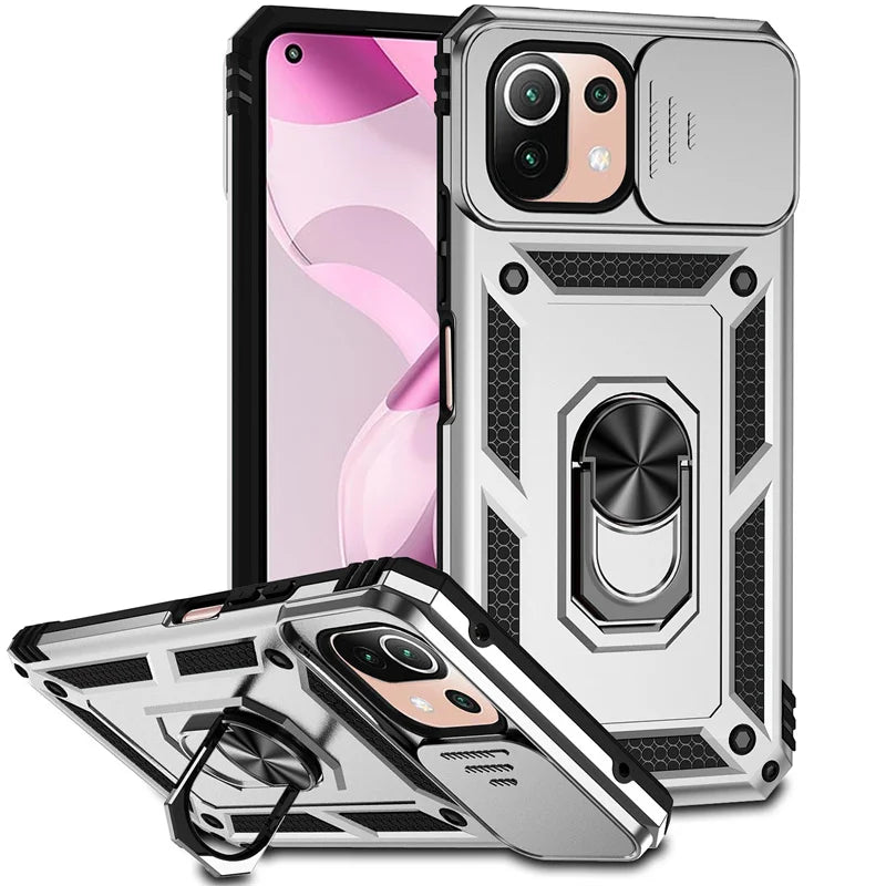 For Xiaomi Mi 11 Lite Case Magnetic Holder Ring Armor Shockproof Funda For Mi11 Lite 5G NE Mi 11 Light 11Lite Lesn Protect Cover