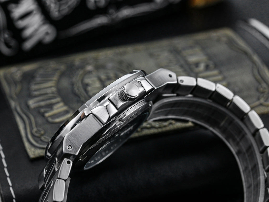 Power Reserve Mechanical Men Wristwatch Skeleton Stainless Steel Powerful Automatic Watches Square Waterproof Hand Clock Gift