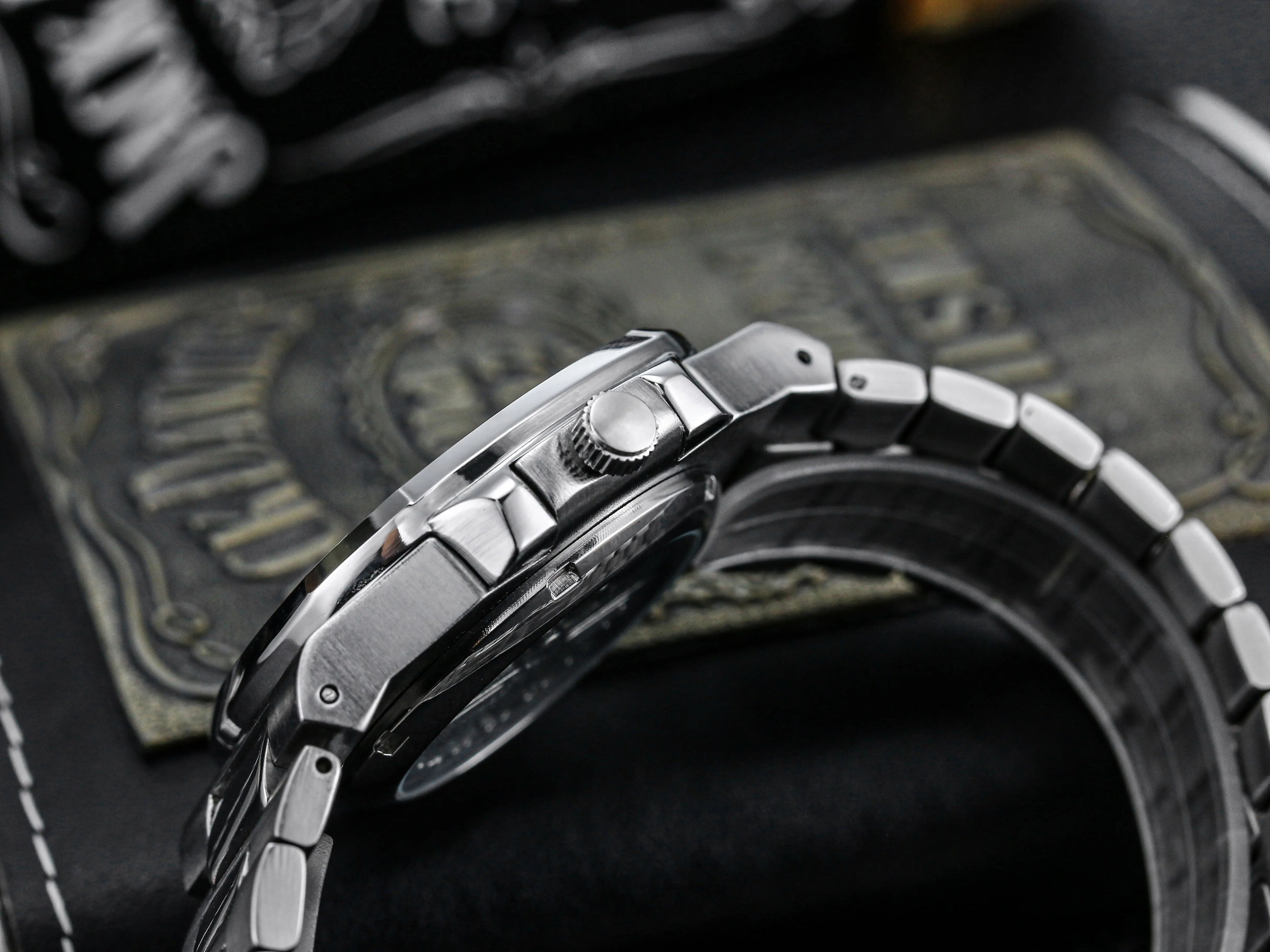 Power Reserve Mechanical Men Wristwatch Skeleton Stainless Steel Powerful Automatic Watches Square Waterproof Hand Clock Gift