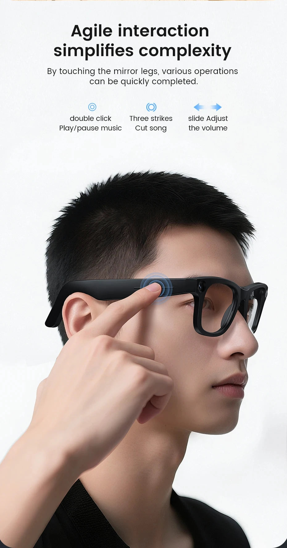 2026 AI Smart Glasses: AI Voice Translation, Video, Bluetooth Call, Music Touch Photochromic Lenses Hands-free, Universal Gift