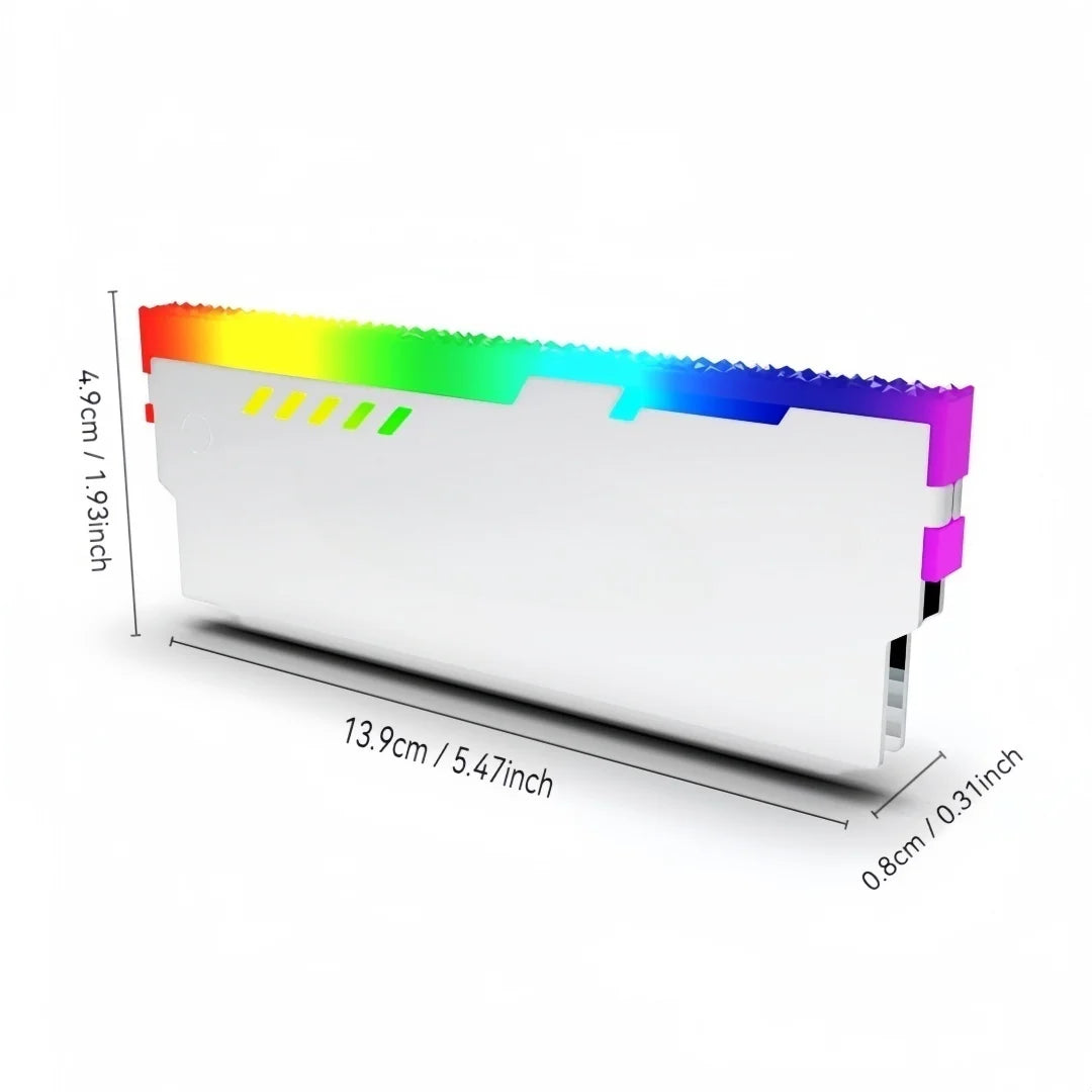 CX FUTRUE Aluminum Desktop Memory Module Heat Dissipation Vest, ARGB Light Effect, Desktop Memory Heat Dissipation Vest.White.