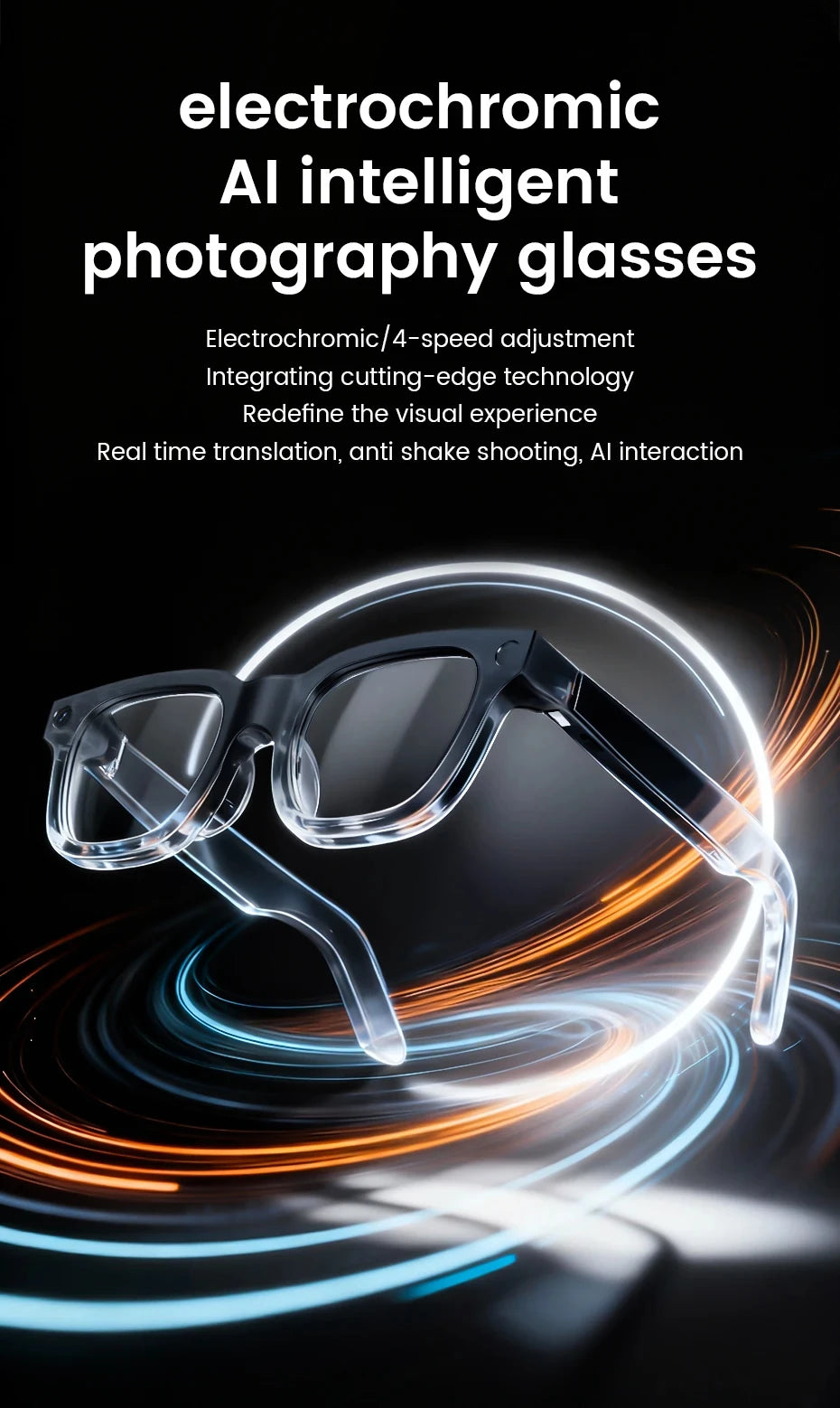 2026 AI Smart Glasses: AI Voice Translation, Video, Bluetooth Call, Music Touch Photochromic Lenses Hands-free, Universal Gift